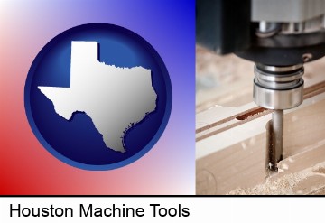 a CNC milling machine cutting wood in Houston, TX