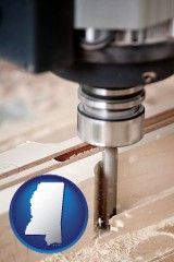 mississippi a CNC milling machine cutting wood