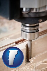 vermont a CNC milling machine cutting wood