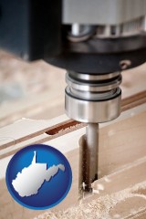 west-virginia a CNC milling machine cutting wood