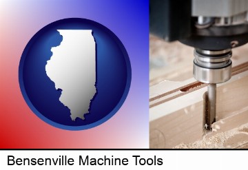 a CNC milling machine cutting wood in Bensenville, IL